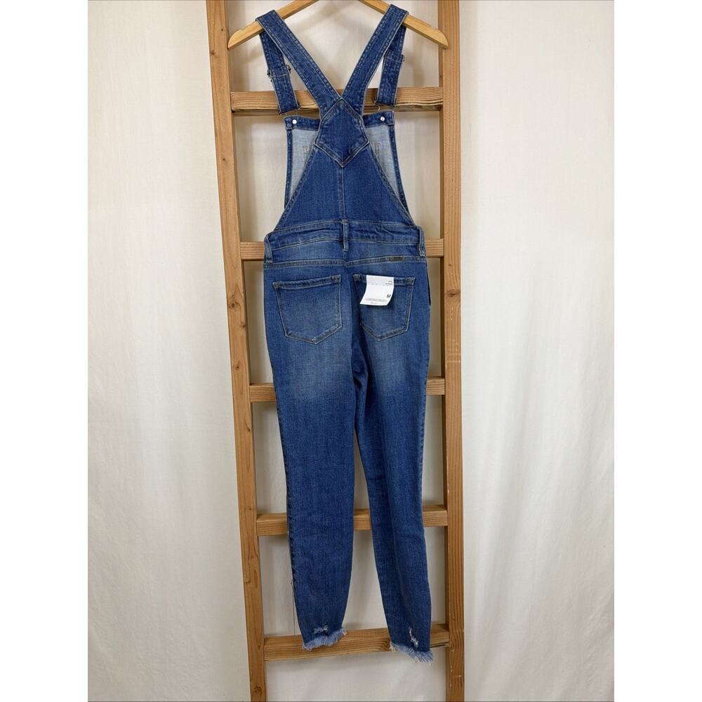NWT KanCan Blue Distressed Pockets Adjustable Straps Denim Overalls #1427 SZ SM. - Picture 8 of 12
